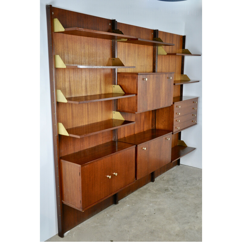 Vintage Italian bookcase in teak