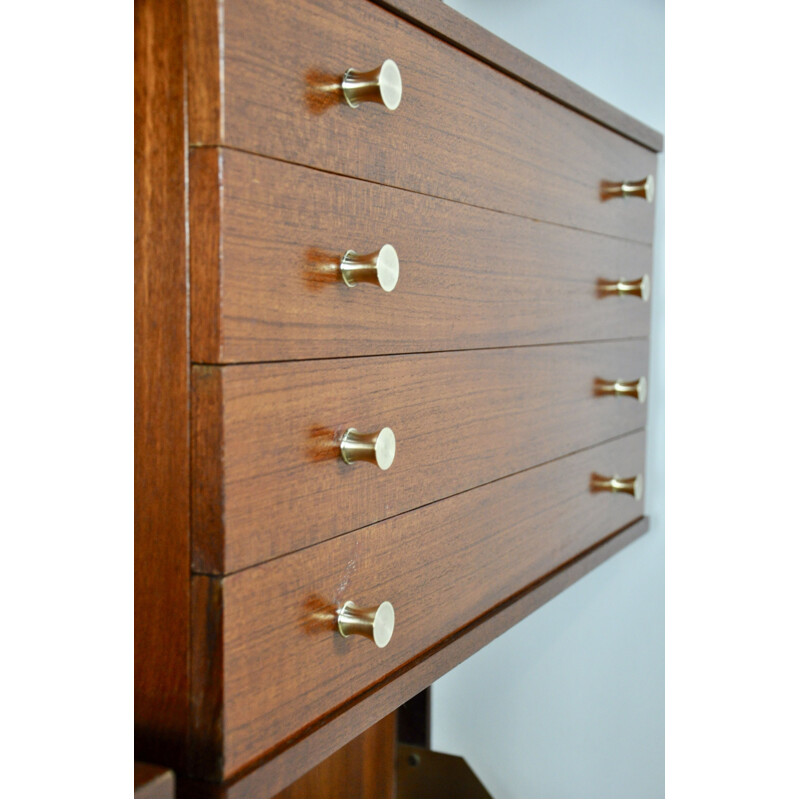 Vintage Italian bookcase in teak