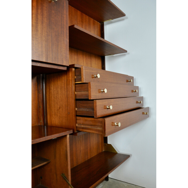 Vintage Italian bookcase in teak