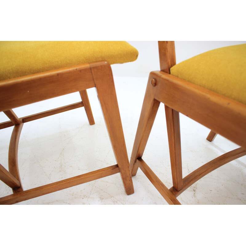 Pair of yellow chairs in beechwood by GHG