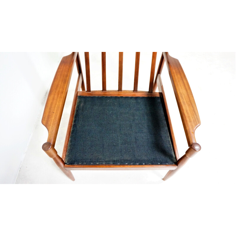 Scandinavian black armchair in teak