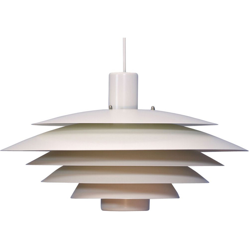 Large Danish pendant light in off-white by Form light,1970