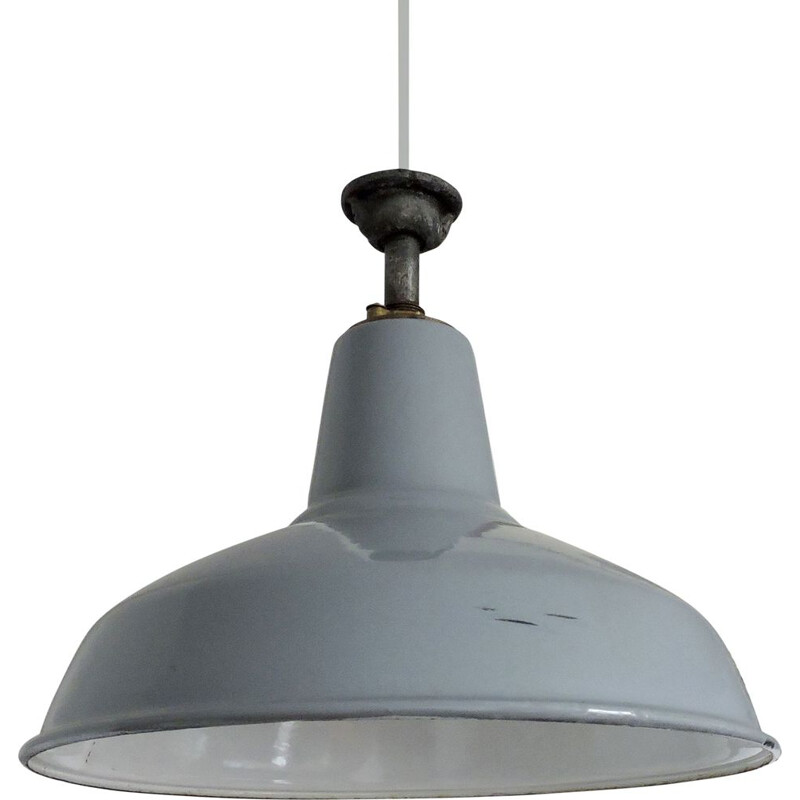 Vintage hanging lamp Industrial Grey, 1950s