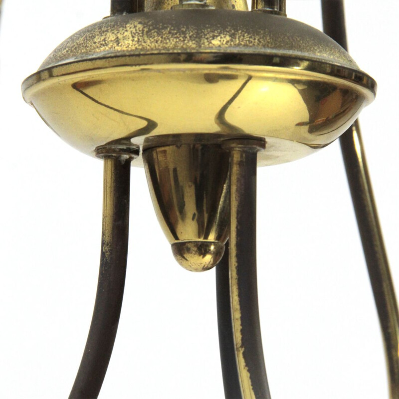 Vintage chandelier in brass, Italian 1950s