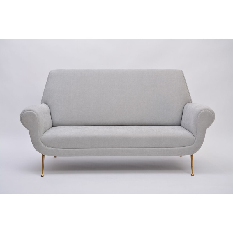 Graues Vintage-Sofa von Gigi Radice für Minotti, Italienisch, 1950er Jahre