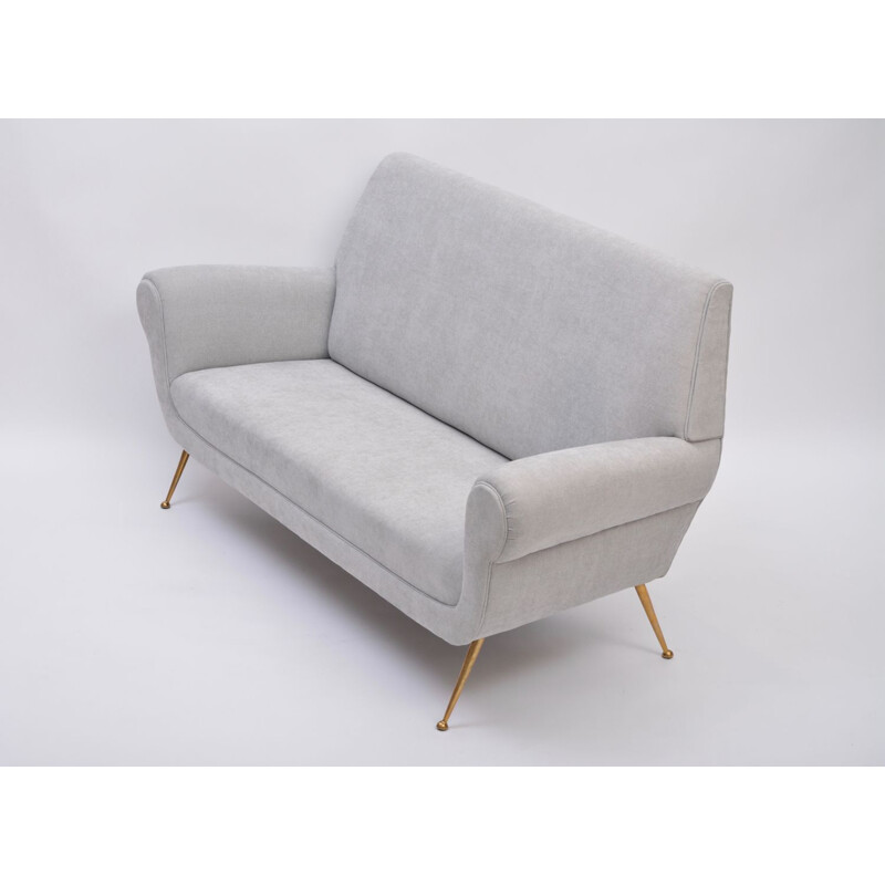 Graues Vintage-Sofa von Gigi Radice für Minotti, Italienisch, 1950er Jahre