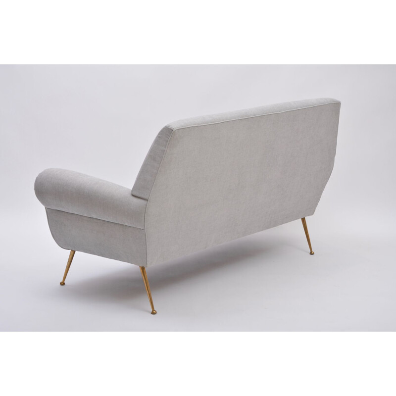 Vintage sofa grey by Gigi Radice for Minotti, Italian, 1950s