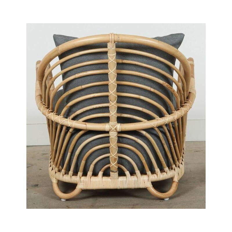 Vintage armchair AJ237 in rattan by Arne Jacobsen , 1930s