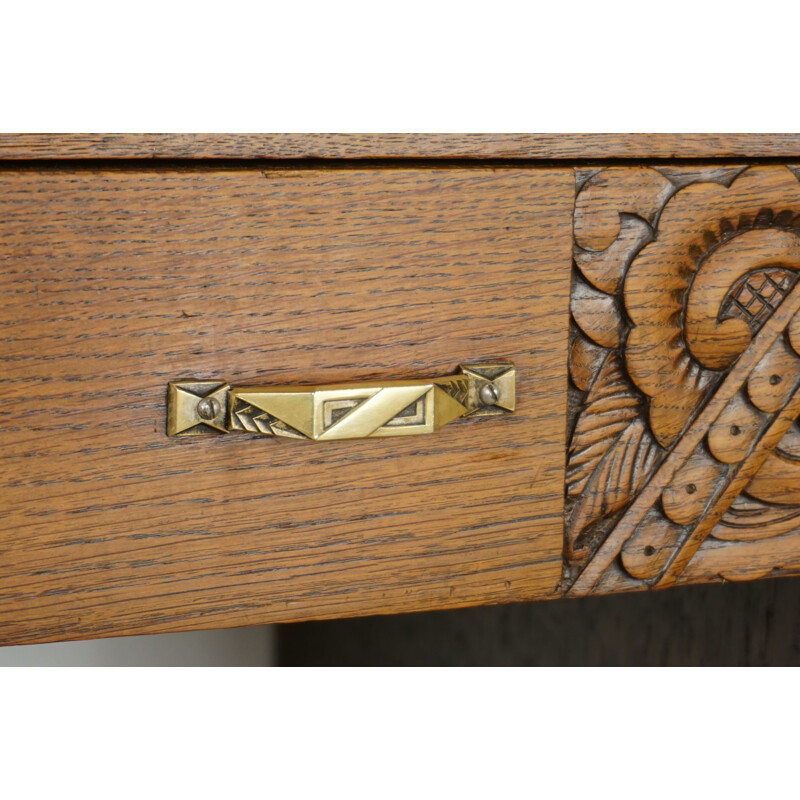 Vintage desk in wood and plate marble, 1930s