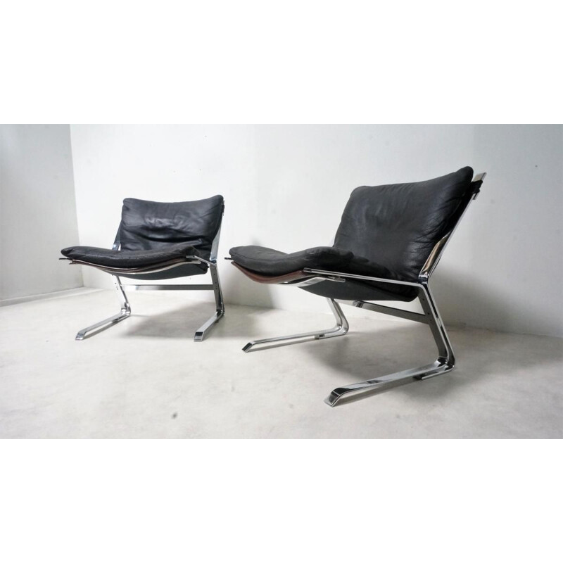 Pair of vintage armchairs by Elsa and Nordahl Solheim for Rykken, Norway 1973