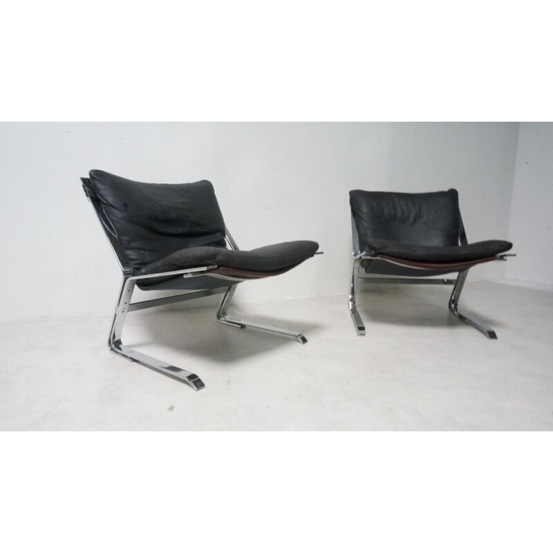 Pair of vintage armchairs by Elsa and Nordahl Solheim for Rykken, Norway 1973