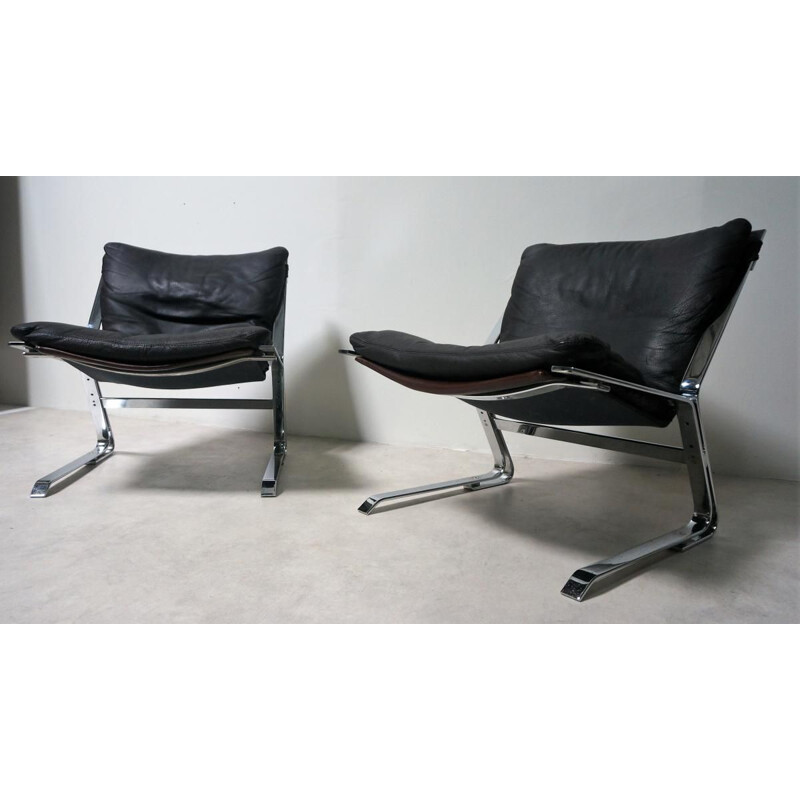 Pair of vintage armchairs by Elsa and Nordahl Solheim for Rykken, Norway 1973