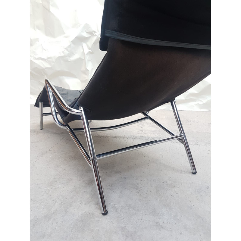 Vintage Chaise Lounge in Leather KEBE AS Hornslet, Danish 