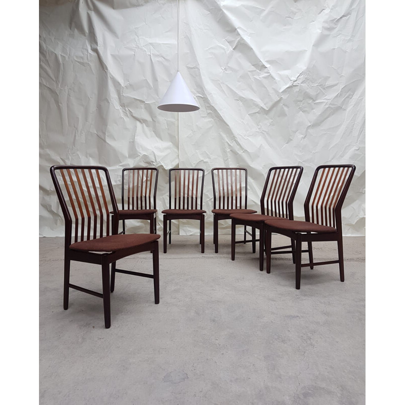 Ensemble de 6 chaises vintage en teck par Svend Aage Madsen, Danemark