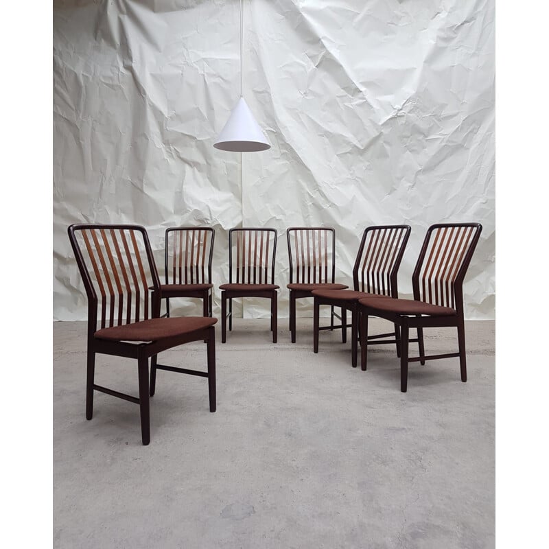 Set of 6 vintage teak chairs by Svend Aage Madsen, Denmark
