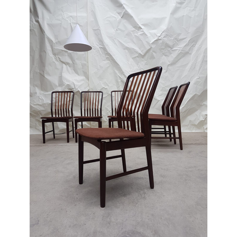 Set van 6 vintage teakhouten stoelen van Svend Aage Madsen, Denemarken