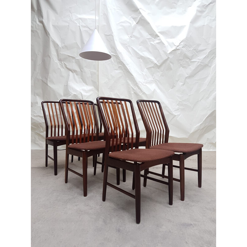 Set of 6 vintage teak chairs by Svend Aage Madsen, Denmark