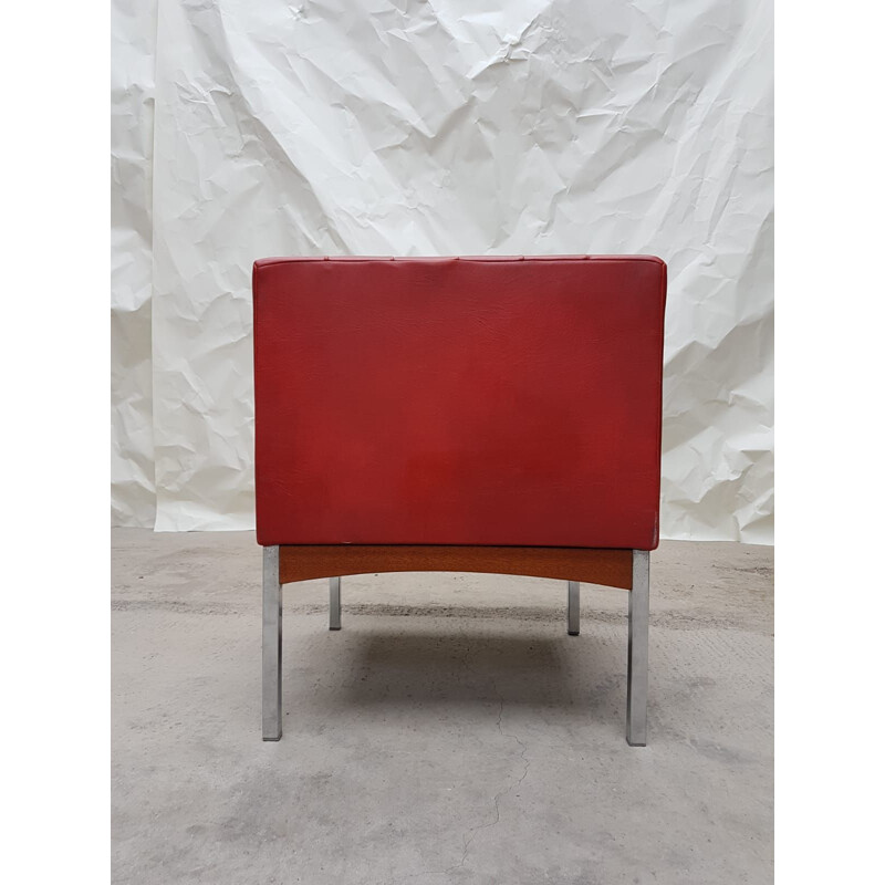 Sillón vintage de cromo y teca de Antocks Lairn, 1970