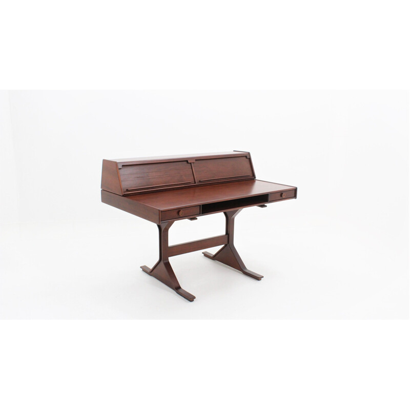 Vintage writing desk in rosewood model 530 by Gianfranco Frattini for Bernini, Italy 1957