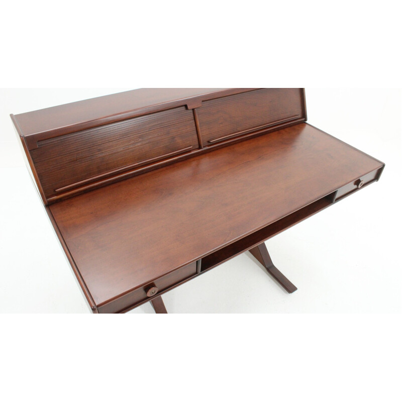 Vintage writing desk in rosewood model 530 by Gianfranco Frattini for Bernini, Italy 1957