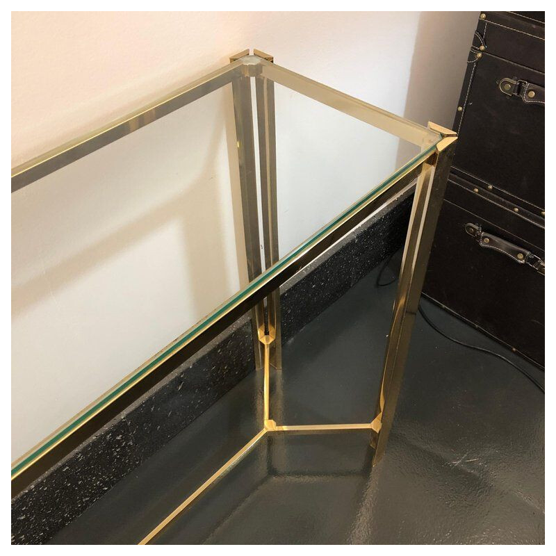 Vintage console table in Brass, Italian circa 1960