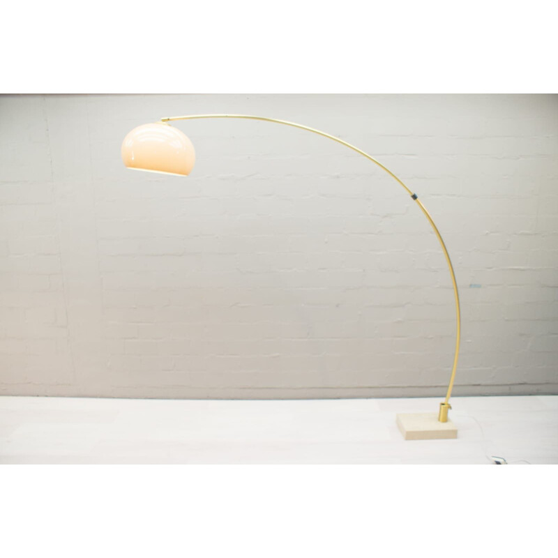 Vintage Floor lamp Adjustable Arc on Marble Base, Italian 1960s