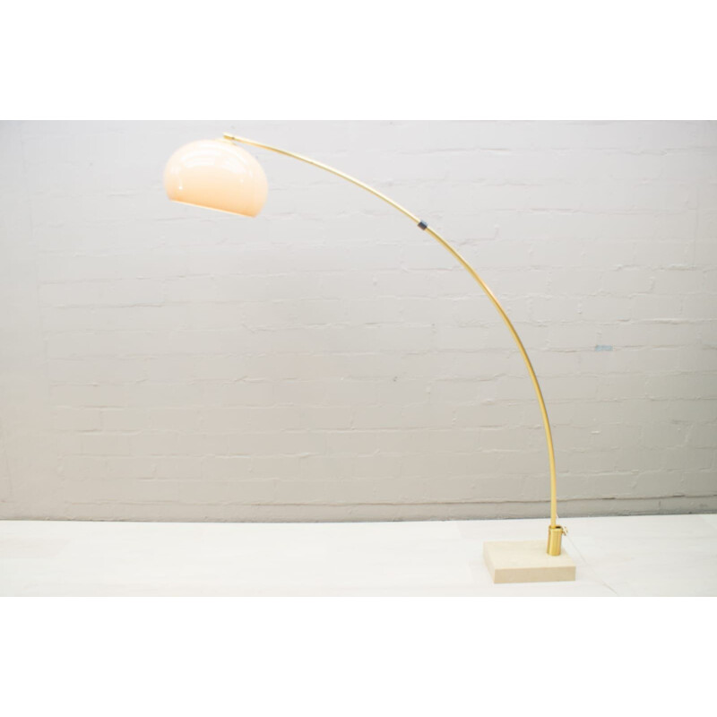 Vintage Floor lamp Adjustable Arc on Marble Base, Italian 1960s