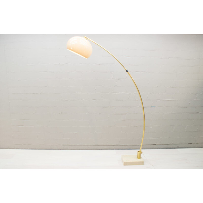 Vintage Floor lamp Adjustable Arc on Marble Base, Italian 1960s