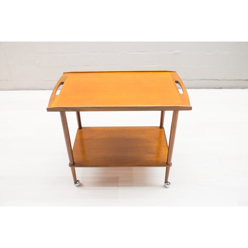 Chariot vintage en teck, scandinave années 1960