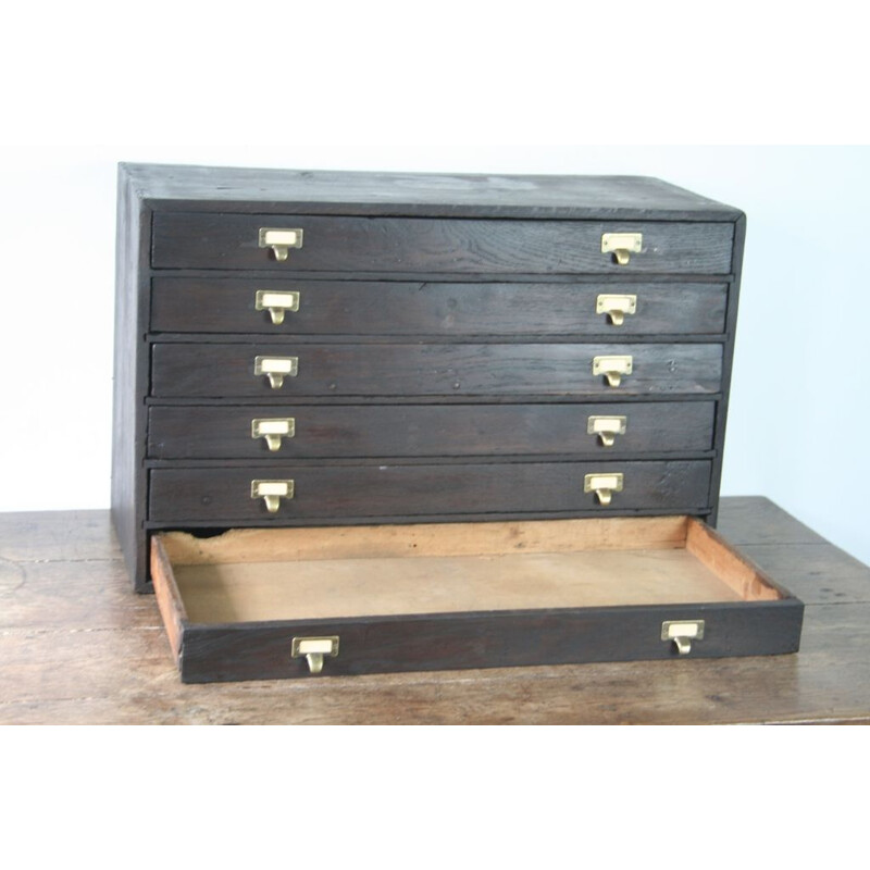 Vintage chest of drawers in wood 6 drawers, 1950