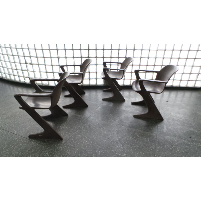 Ensemble de 4 chaises vintage Kangaroo par Ernst Moeckl pour Horn, années 1960 
