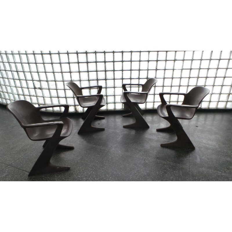 Set of 4 vintage Chairs Kangaroo by Ernst Moeckl for Horn, 1960s 