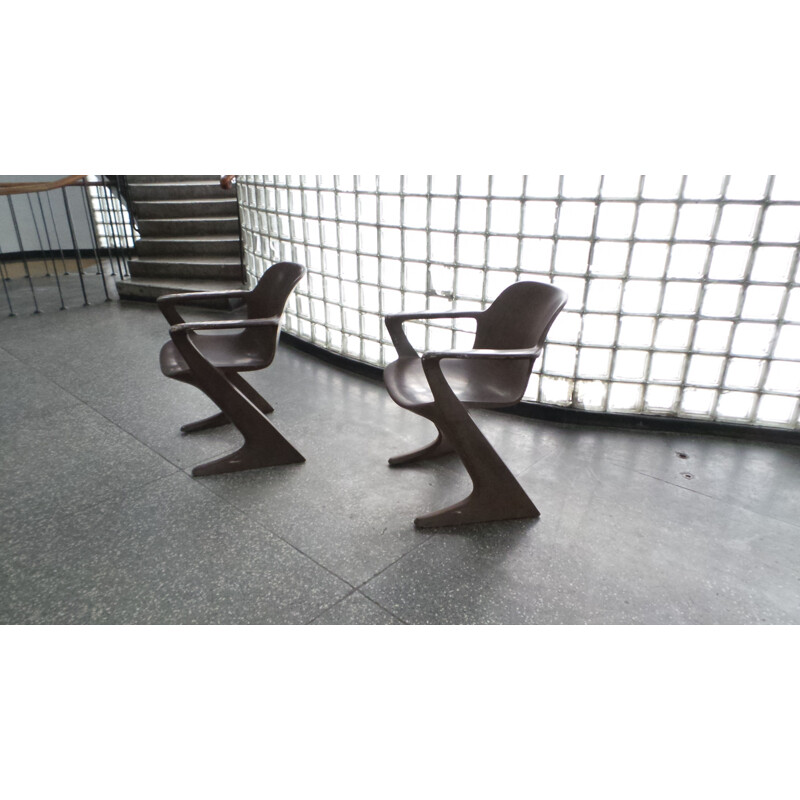 Set of 4 vintage Chairs Kangaroo by Ernst Moeckl for Horn, 1960s 