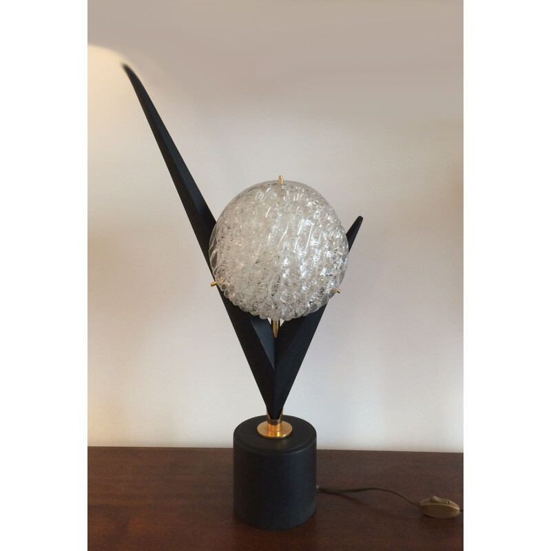 Lampe sculpturale noire par Arlus