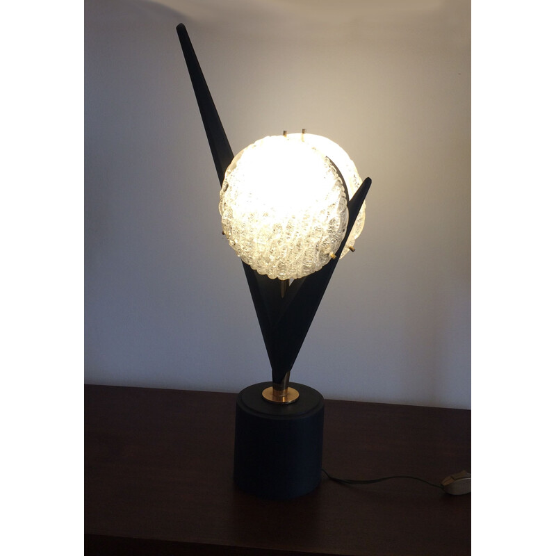 Lampe sculpturale noire par Arlus