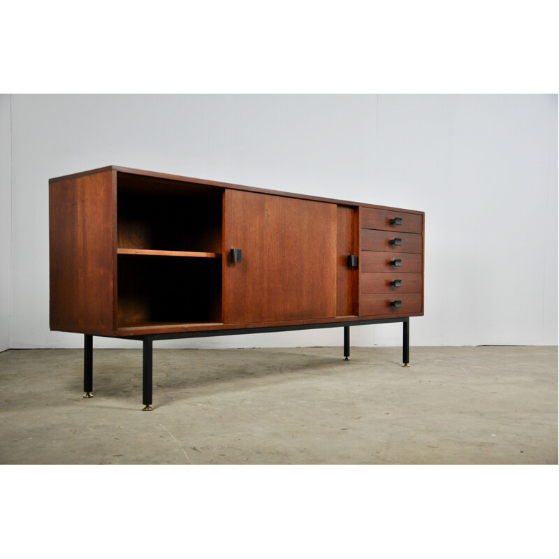 Vintage teak sideboard with 5 drawers