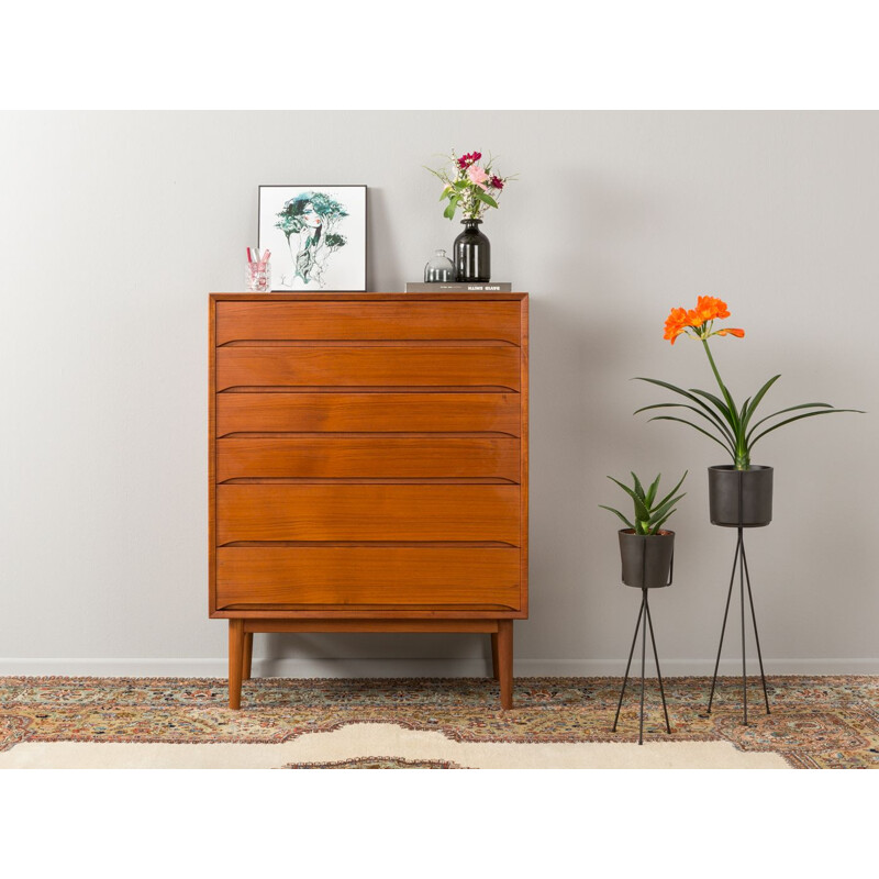 Scandinavian chest of 6 drawers in teak