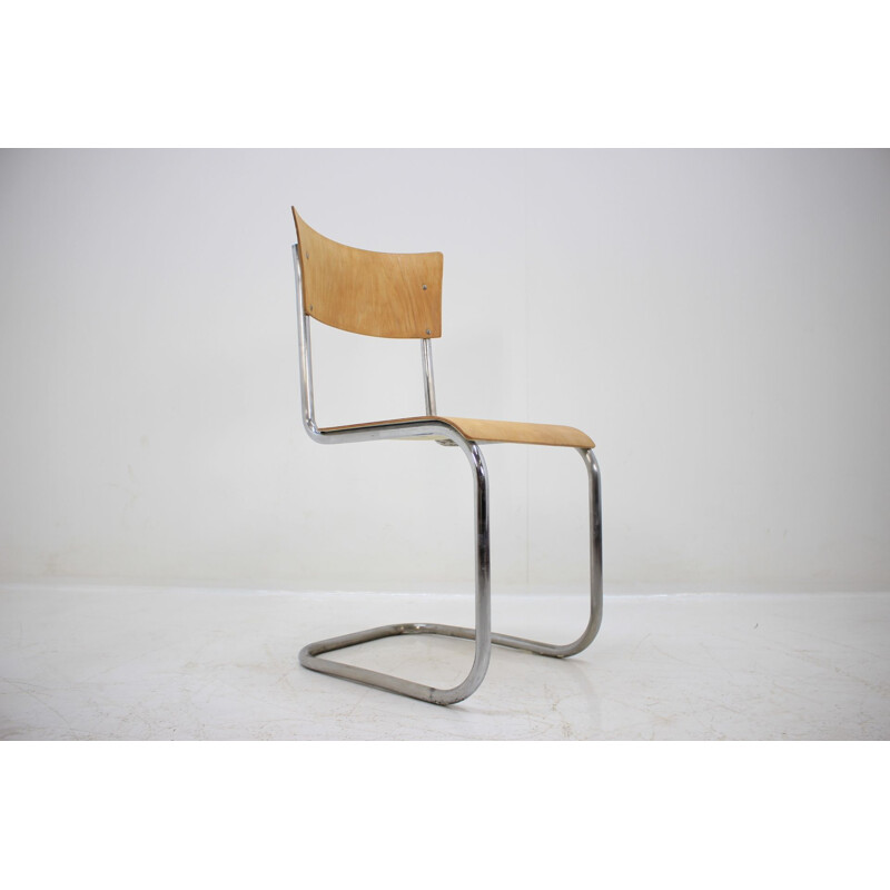 Paire de chaises vintage chrome Bauhaus Robert Slezák, années 1930