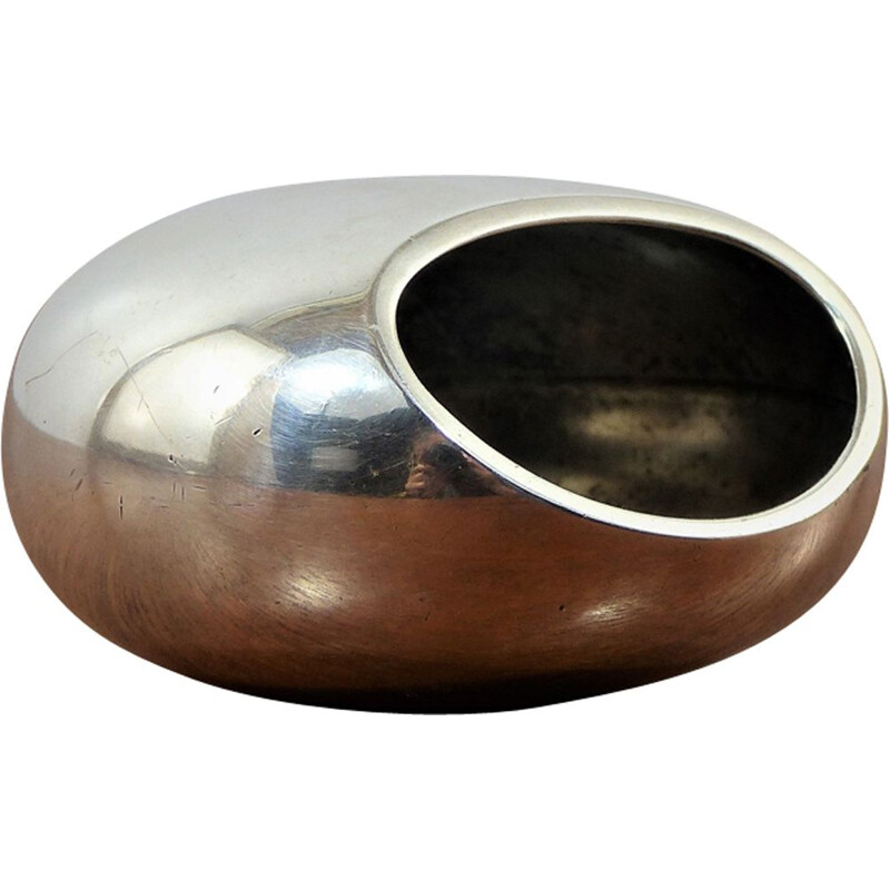 Silver ashtray in steel by Ravinet