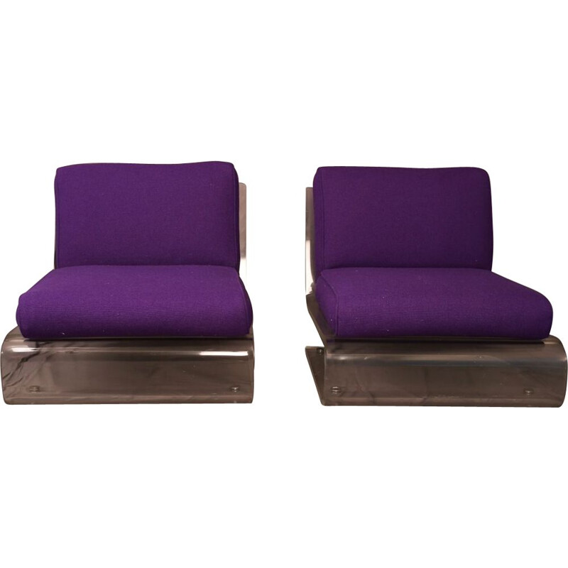 Pair of Glassflex armchairs by Jacques Charpentier 