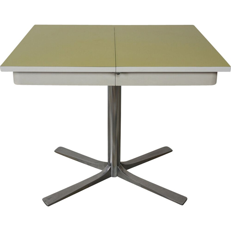 Vintage table in metal green formica 1950s 