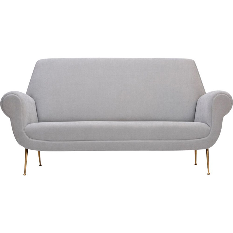 Graues Vintage-Sofa von Gigi Radice für Minotti, Italienisch, 1950er Jahre