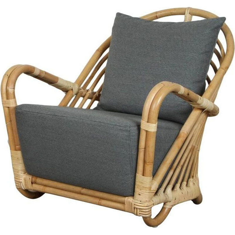 Vintage armchair AJ237 in rattan by Arne Jacobsen , 1930s