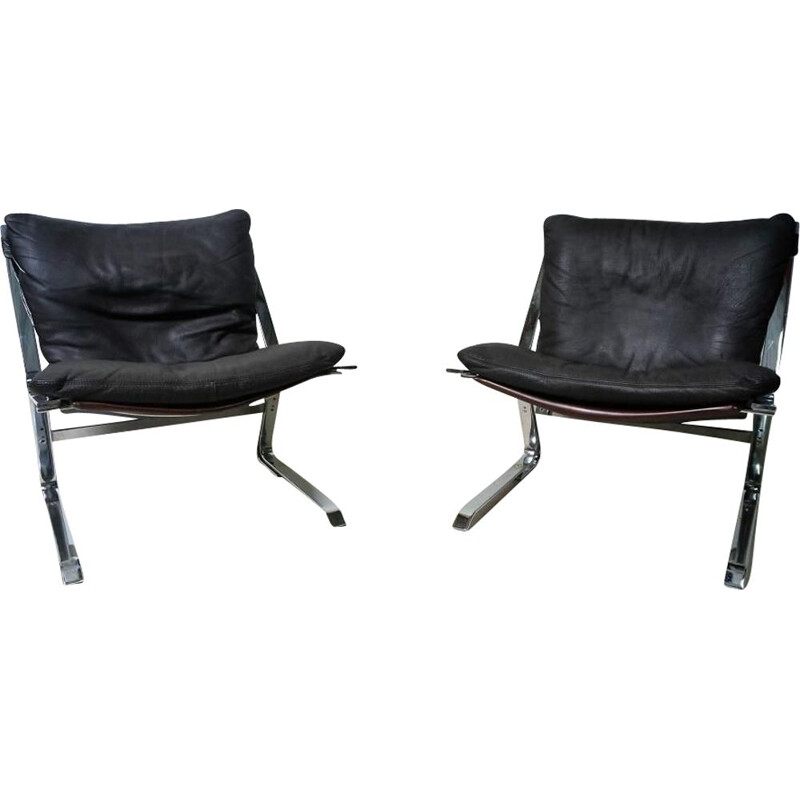 Pair of vintage armchairs by Elsa and Nordahl Solheim for Rykken, Norway 1973