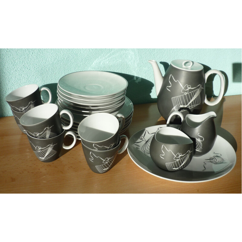 Ceramic coffee serving set, Raymond Fernand LOEWY - 1950s