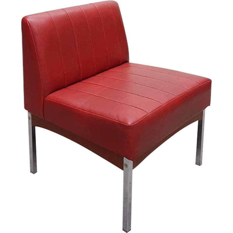 Sillón vintage de cromo y teca de Antocks Lairn, 1970