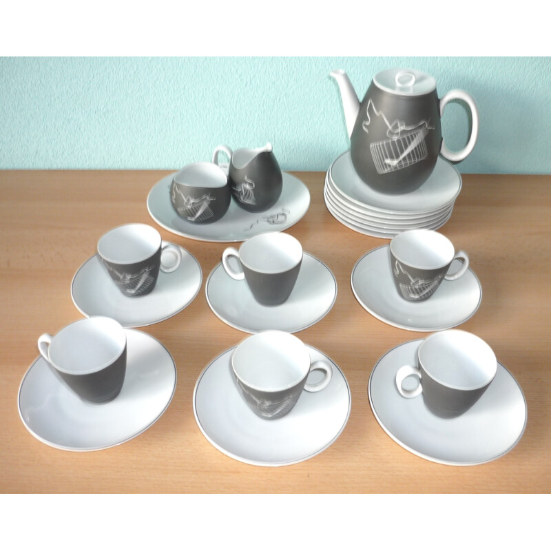 Ceramic coffee serving set, Raymond Fernand LOEWY - 1950s