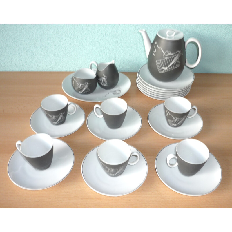 Service à café en céramique, Raymond Fernand LOEWY - 1950