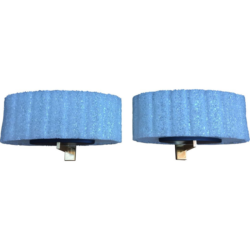 Pair of white wall lamps by Arlus