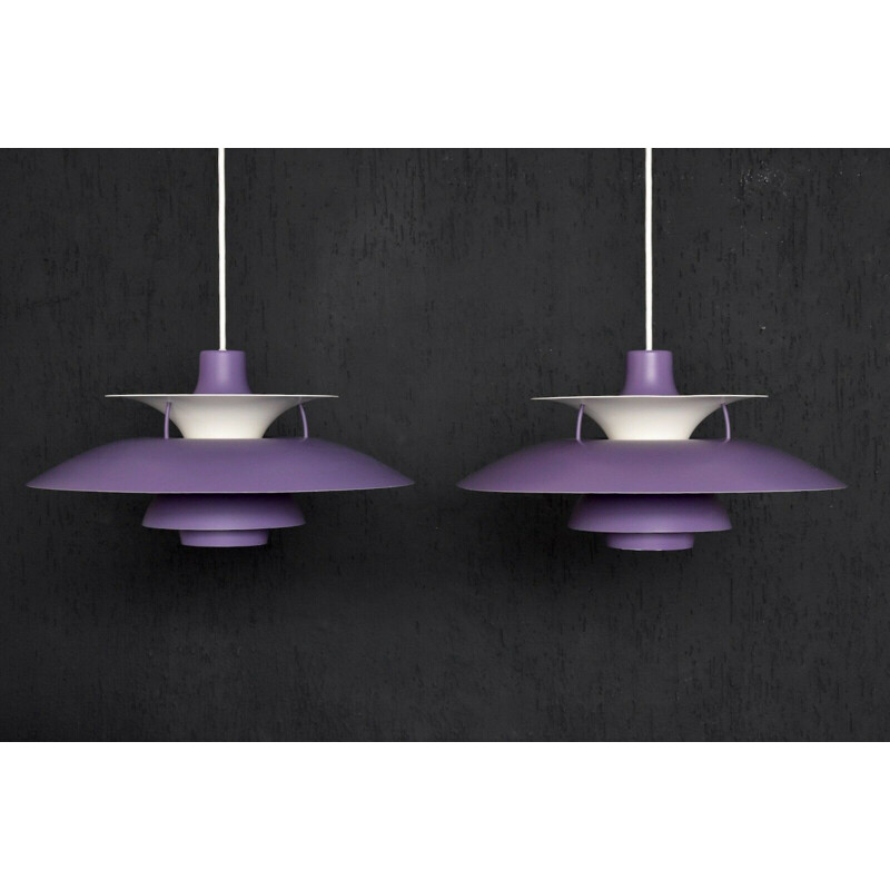 Set of 2 vintage Louis Poulsen PH5 Poul Henningsen hanging lamps